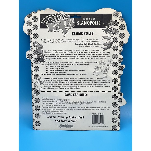 Vintage 1990s TNT & the Kaps Slamopolis Pog Cap Game Set - Sealed On Card - Picture 5 of 5